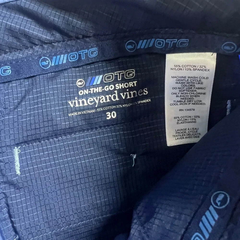 Vineyard Vines Men's 30 On-The-Go OTG Shorts Blue Performance Stretch Chino